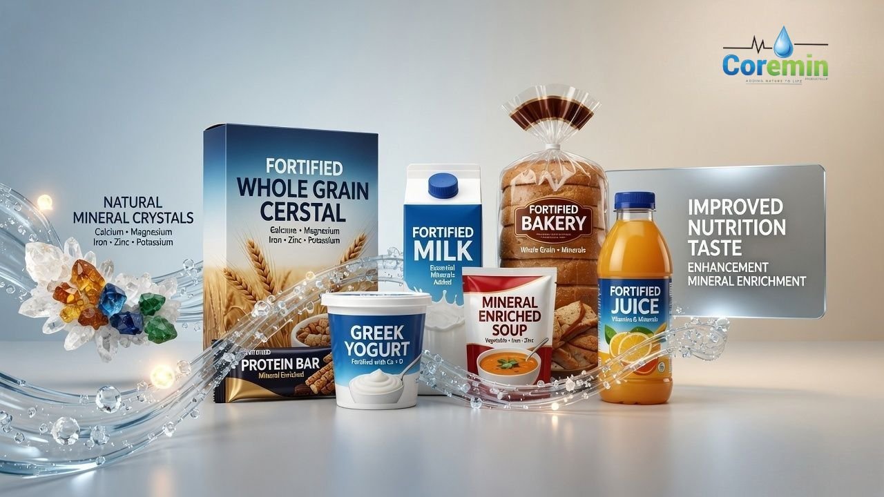 Fortified beverages and functional drinks enriched with Coremin Global Resources LLC natural minerals